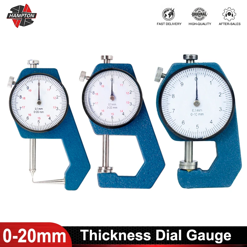Thickness Gauge Dial Thickness Meter Tester 0-10/0-20mm for Leather Paper Width Measuring Tools