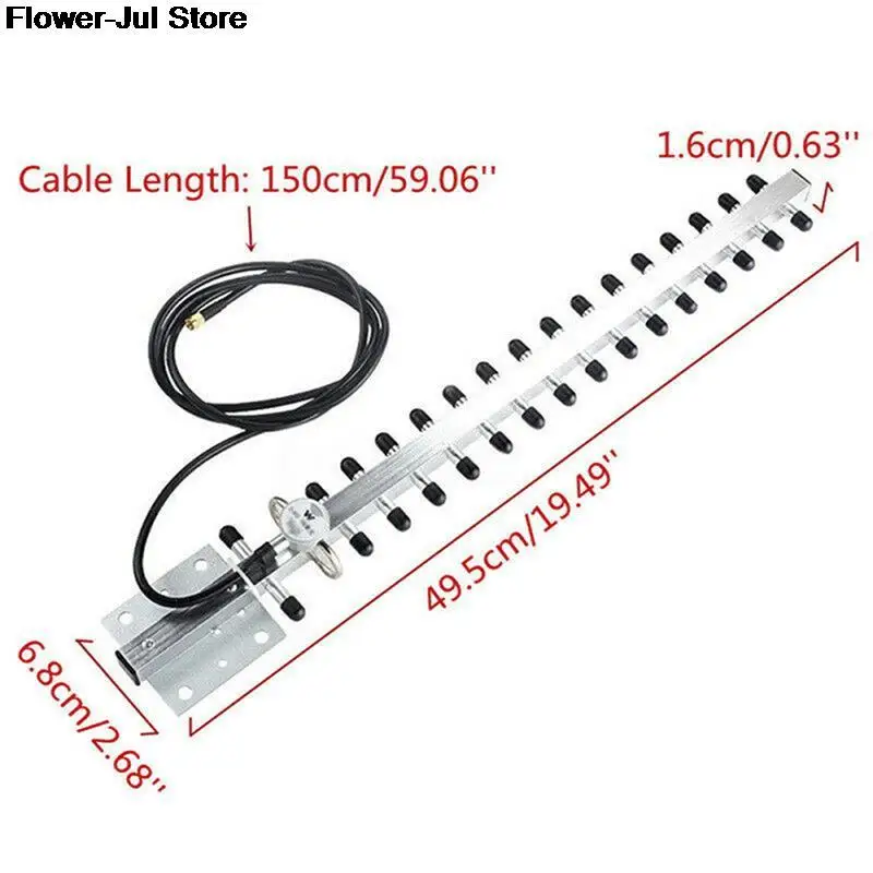 

2.4Ghz WiFi Antenna 25dBi RP SMA Outdoor Wireless Yagi Antenna Directional Booster Amplifier Modem Cable