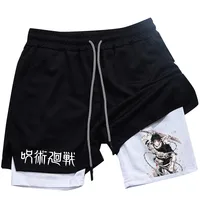 Anime Performance Shorts Toji Printed Men GYM Casual Sports Shorts Workout Running Mesh 2 In 1 Sport Short Pants 1