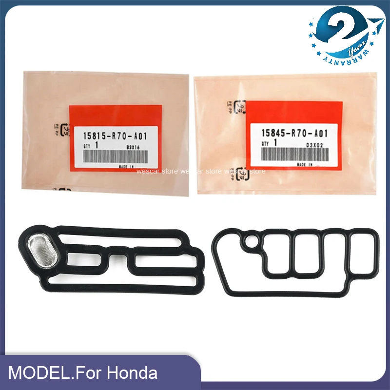 

2pcs/set Cylinder Head Solenoid Gasket VTEC Gasket Kit for Honda Accord Odyssey OEM 15845-R70-A01 15815-R70-A01 New