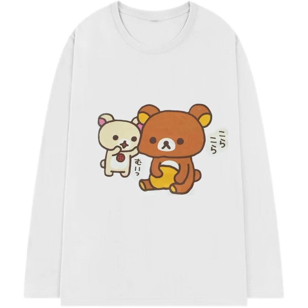 Sitting posture relaxed bear pure white long sleeves