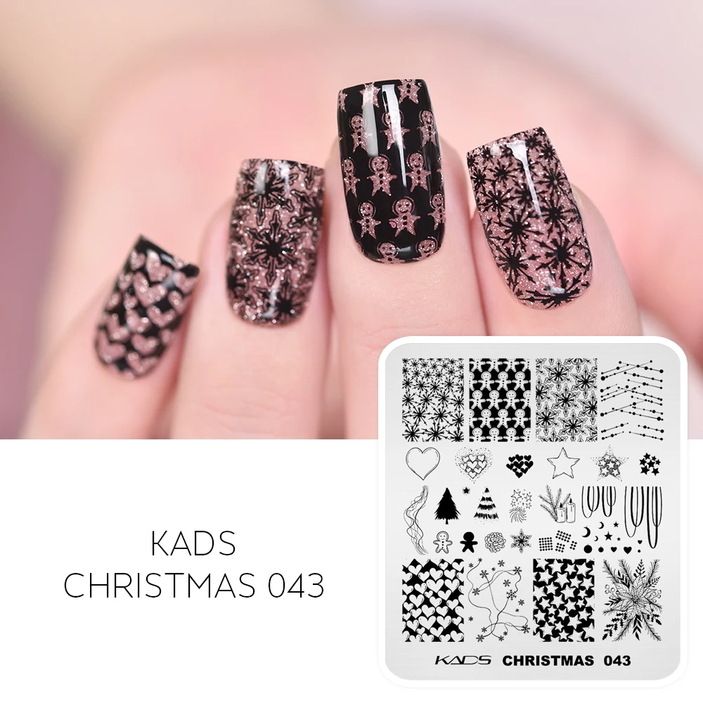 KADS 할로윈 네일 스탬핑 플레이트, 눈송이 축제 패턴, 네일 아트 이미지 플레이트, 스테인레스 스틸, 네일 아트 플레이트, 스텐실