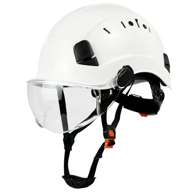 Safety Helmet with Goggles ABS Construction Work Cap Protective Hard Hat for Climbing Riding Outdoor Working Rescue Helmets