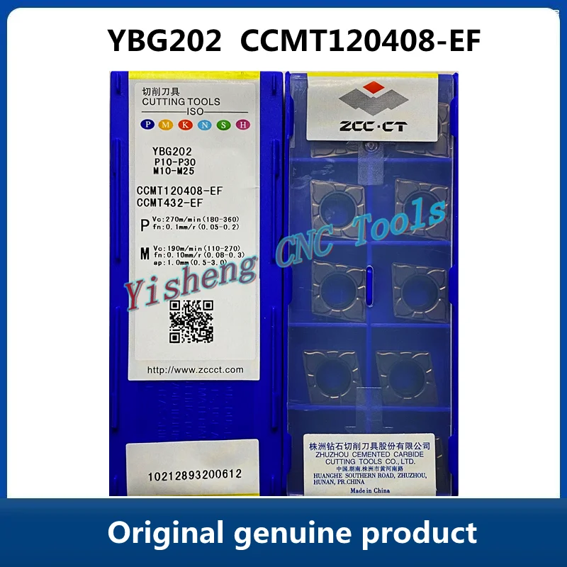 

Бесплатная доставка, оригинальный ZCC CT YBG205 CCMT120408-EF YBG202 YBM153 10 шт. карбидных вставок, токарный инструмент с ЧПУ, токарный резец, инструменты