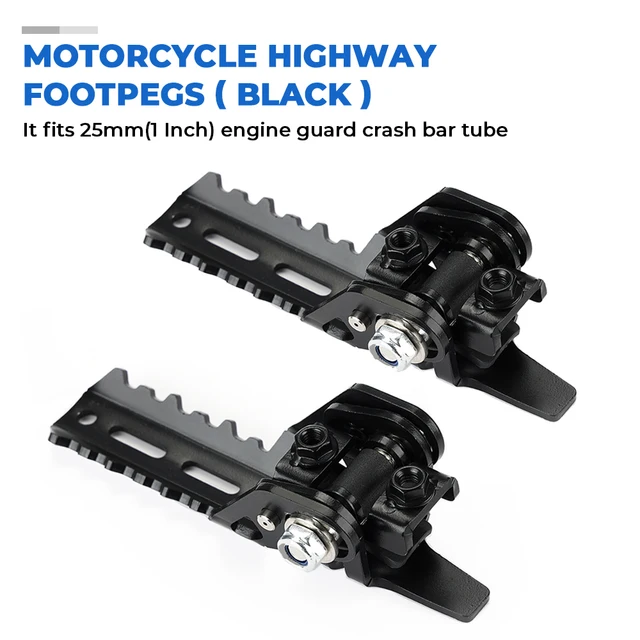 Motorcycle Highway Front Foot Pegs Folding Footrests Clamps 2225mm For