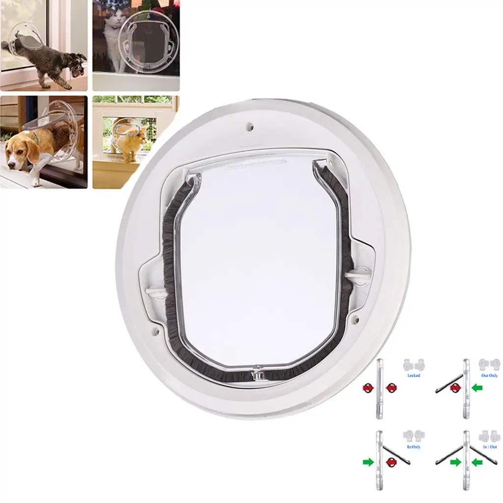 Dog Cat Flap Door Security Door for Sliding Glass Doors Window Gate with 4 Ways Lock Kitten Kitty Puppy Doggie Pet Supplies pet door plastic pet door