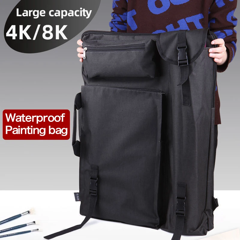 Sac à Dos De Transport Pour Portefeuille D'artiste, 4 K, Grande Fonction Toile Multipliée, 66 X 50 Cm, Sac Extérieur étanche Pour Planche à Croquis Pour Dessin, Croquis, Peinture, Gris, Moderne