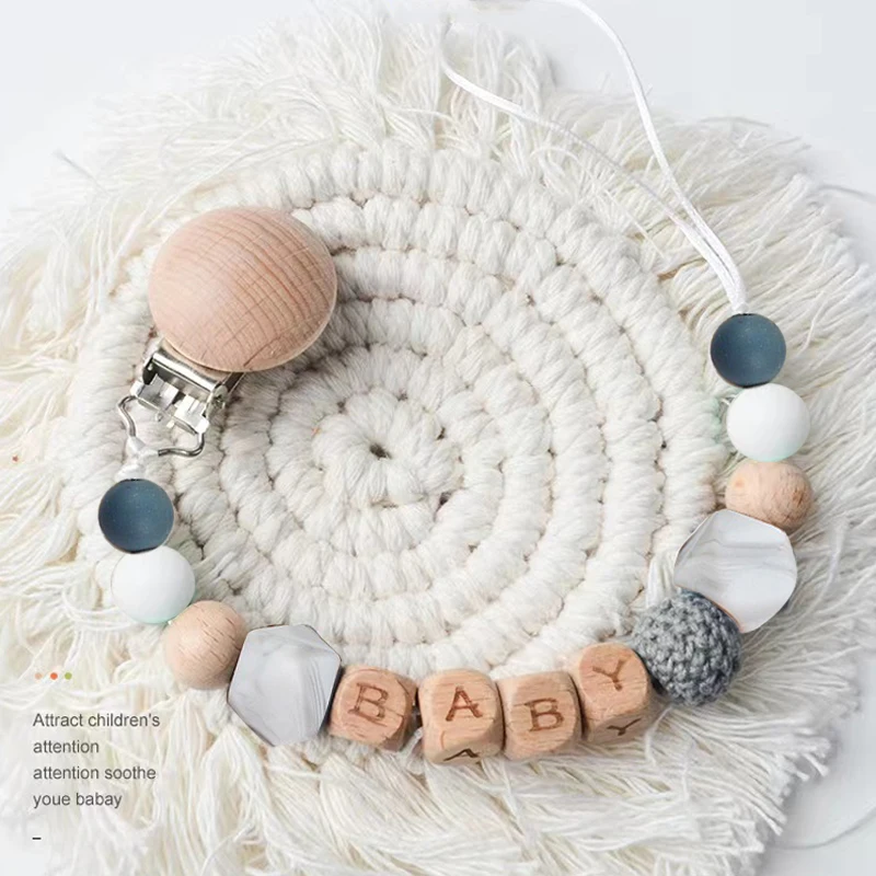 1 PCS Baby Pacifier Clip Childrens Soothing Toys Silicone Pacifier Chain