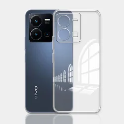 Clear Silicone Shockproof Back Cover for Vivo Y35 5G (Clear)