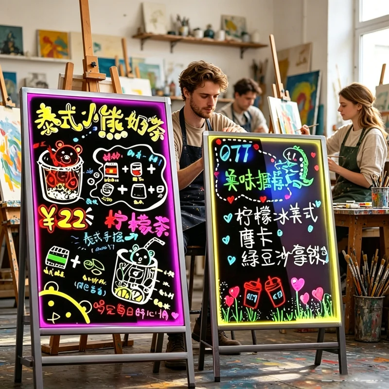 8가지 색상 7mm 물로 지워지는 분필 마커, 칠판, 간판, 유리 및 창문 DIY 드로잉용 세척 가능한 네온 액체 펜