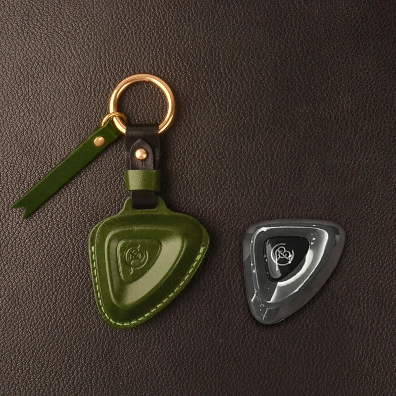 For Lotus ELETRE 2023 Leather Vintage Handmade Smart Key Keyless Remote Entry Fob Case Cover