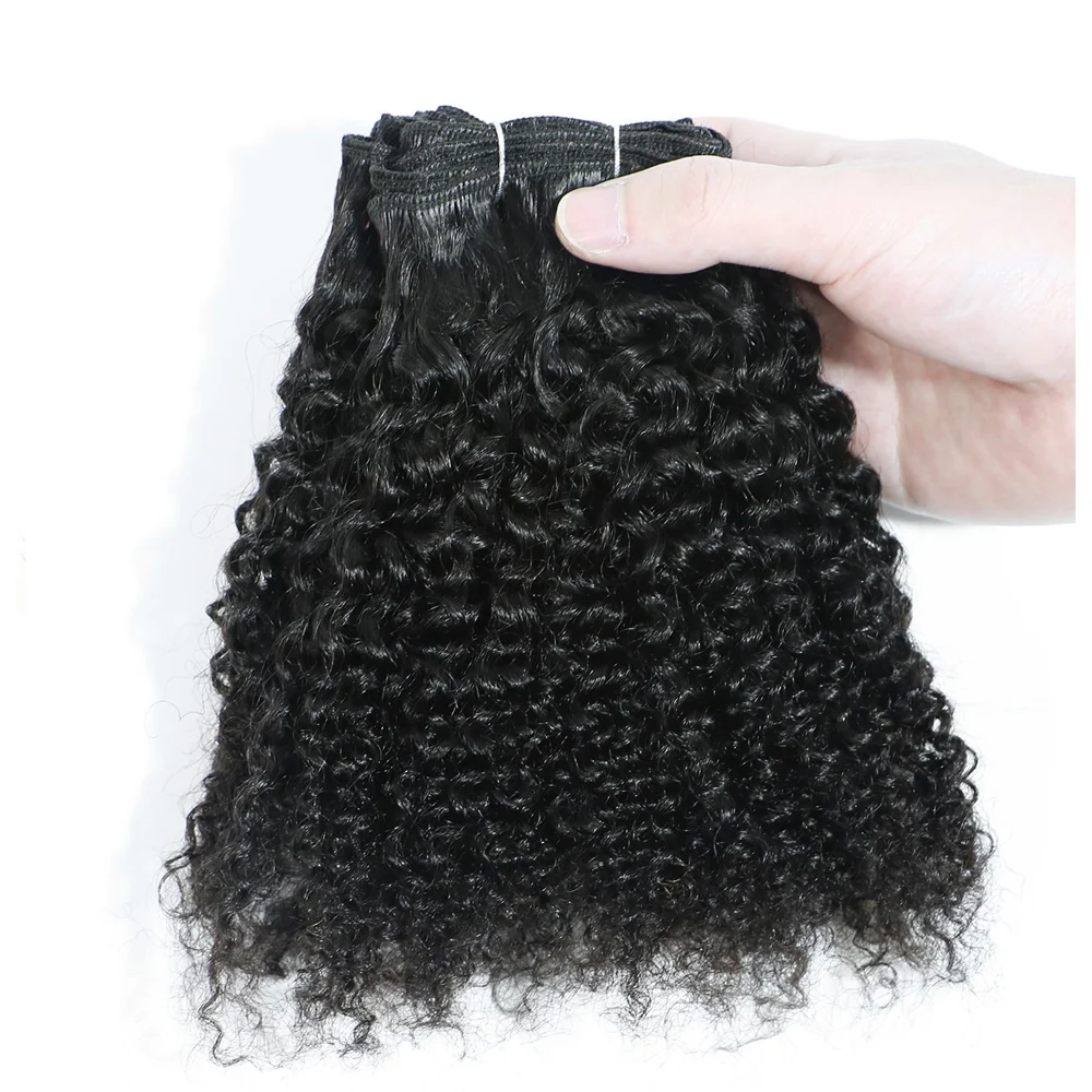 6Pcs Jerry Curly Human Hair Bundles Natural Color Brazilian Hair Weave Bundles Short Remy Human Curly For Women