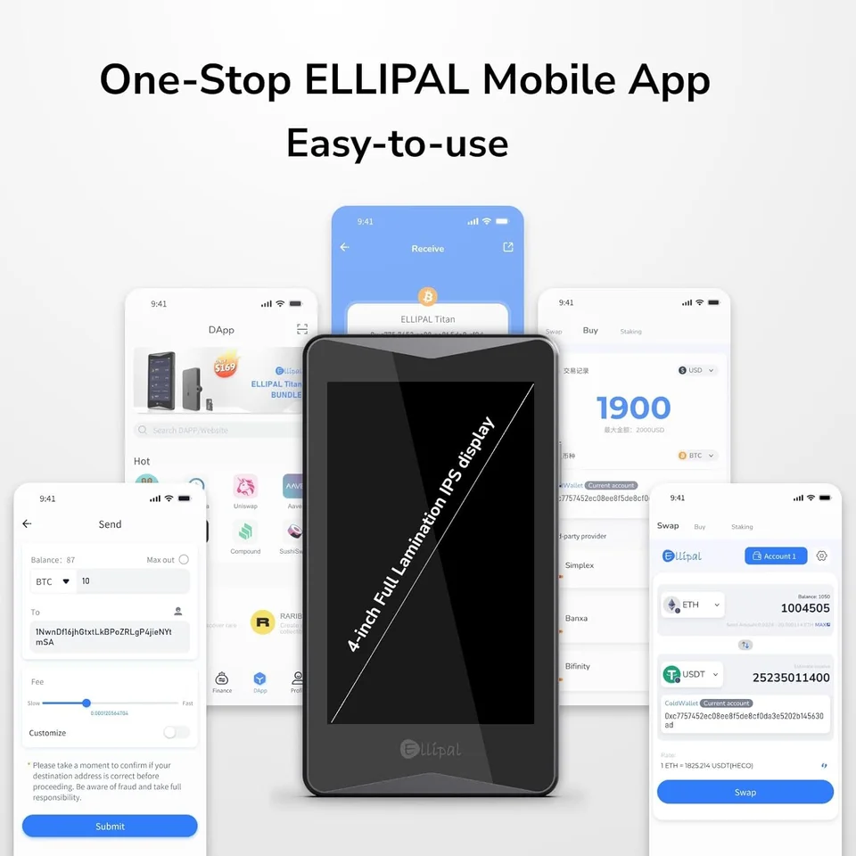 ELLIPAL Titan 2.0 encrypted cold wallet, hardware wallet, 100% offline, air  gap - the most secure encrypted wallet that can acco - AliExpress