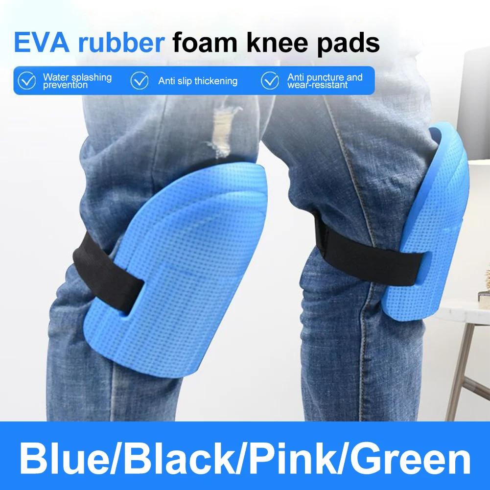 1Pair Construction Knee Pads for Work Men Women Comfortable EVA Foam Pading Anti-Slip Flooring Knee Pads with Adjustable Straps