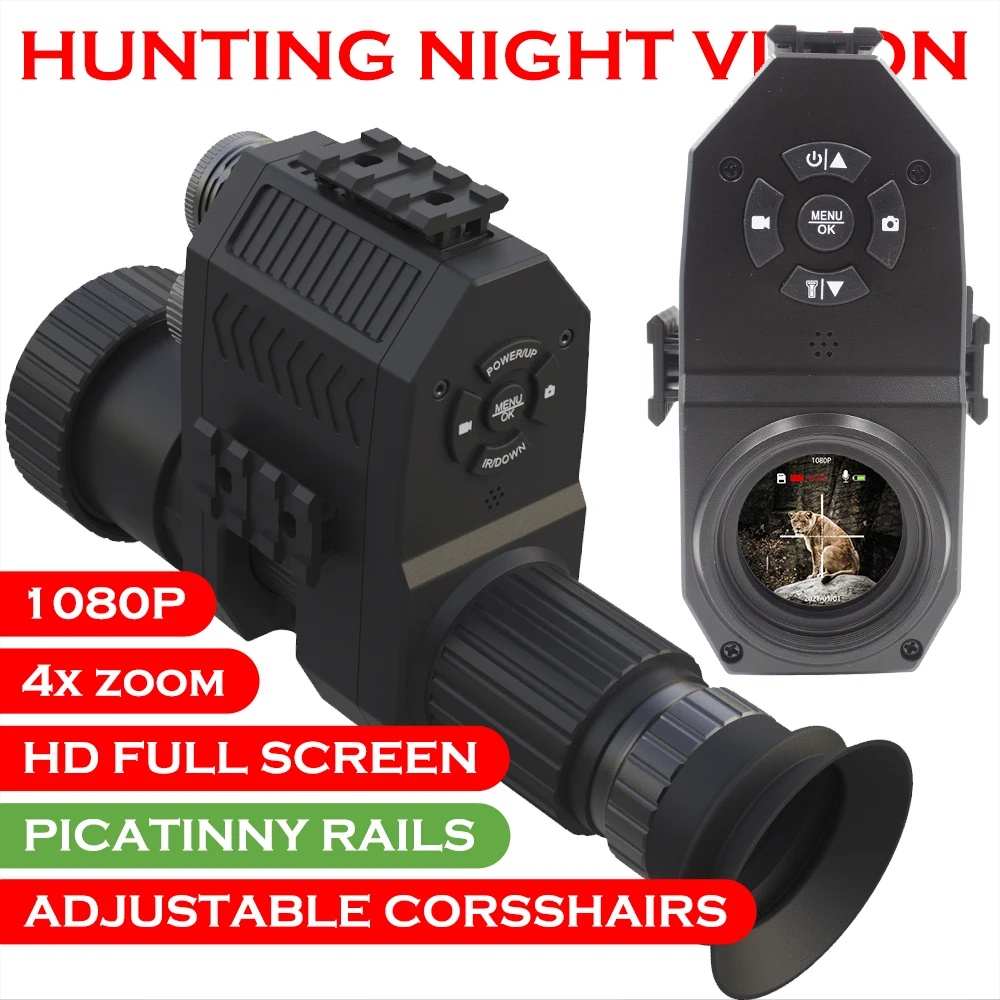 Hunting Trail Camera Trail Camera Monocular Night Vision Telescope Binoculars Night Vision Night Vision Scope Adapter Megaorei 4B Integrated Night Vision Scope Hunting Camera Monocular Clip on Attachment with Built-in 850nm Infrared IR Flashlight
