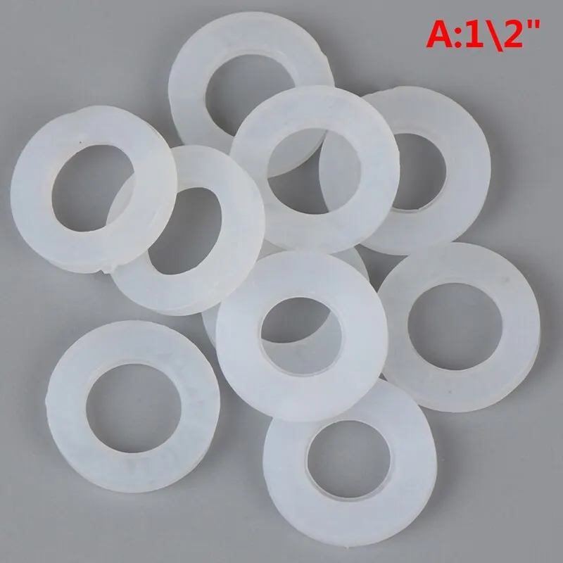 Silicone Rubber Sealing Gasket Set - White & Black (10 Pieces)