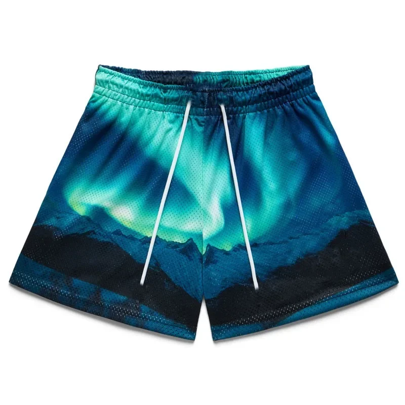 Casual American Style Men's Fitness Shorts Breathable Loose Mesh Knee-Length Couple's Cross-Border Shorts Sporty Leisure Pants