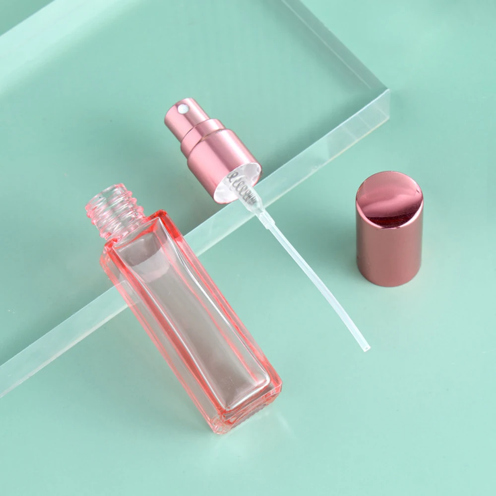Transparent Square Glass Spray Perfume Bottle - 10/20ml Refillable Travel Atomizer