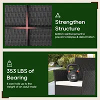 4-Piece Outdoor Patio Furniture Set with Coffee Table, Modern Rattan Chairs, Weather-Resistant for Porch Garden Lawn 4