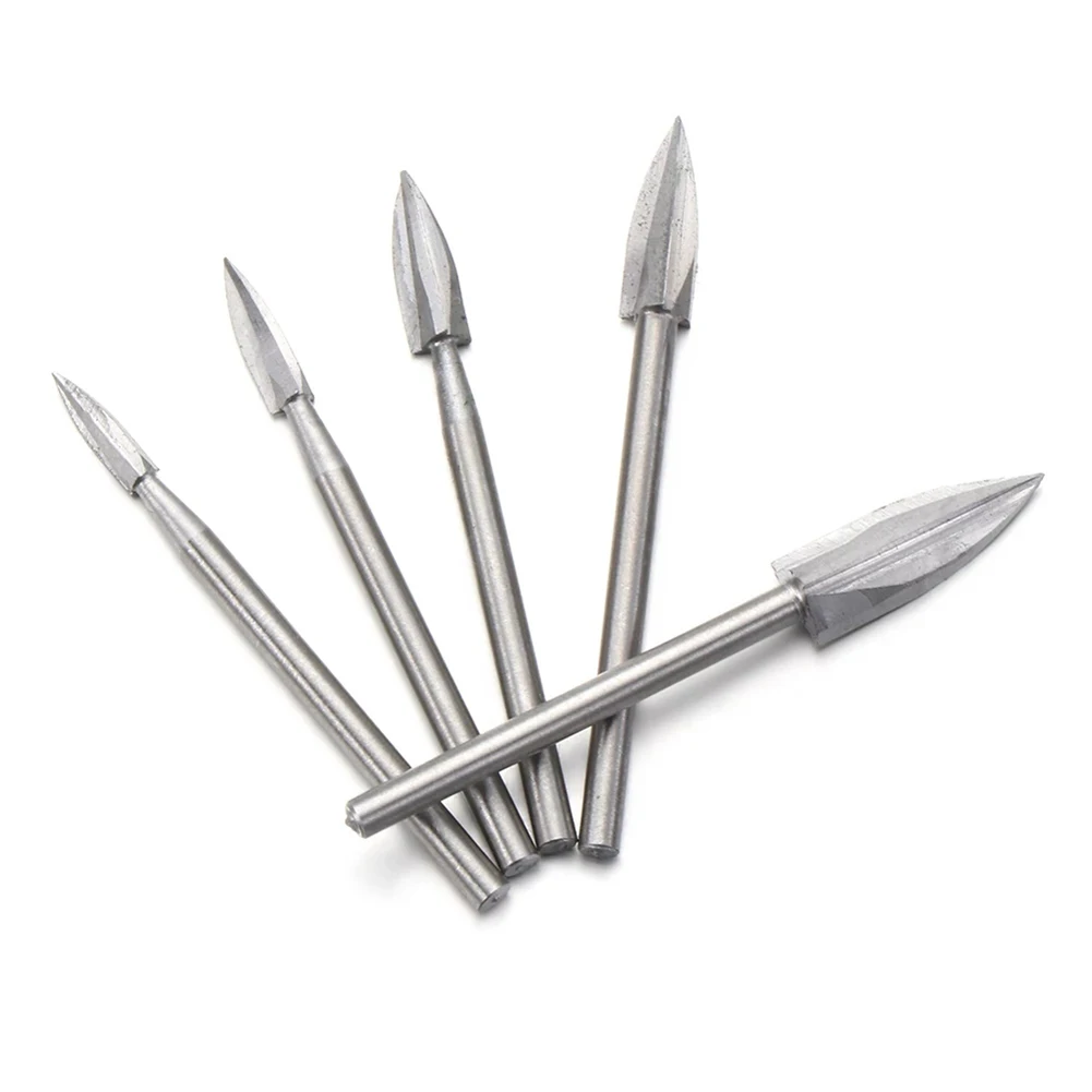 

5PCS Wood Carving Engraving Drill Bit Set For Woodworking Carbide Grinding Tool 3*3/4/5/6/8mm For Wood Sculpture Works