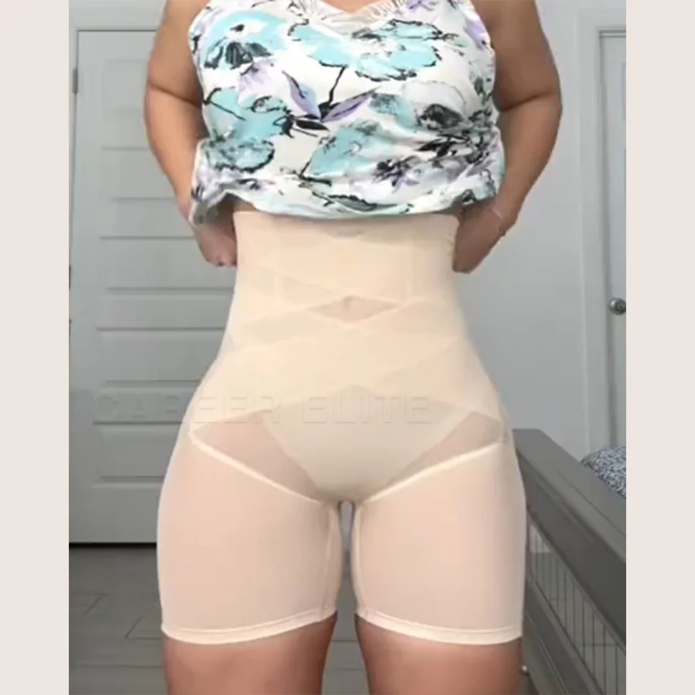 Women's Shaping Shorts Breathable Fabric Hip Lifting Body Shaper Tummy Control High Waist Flat Belly Sheath BBL Post Surgery Use
