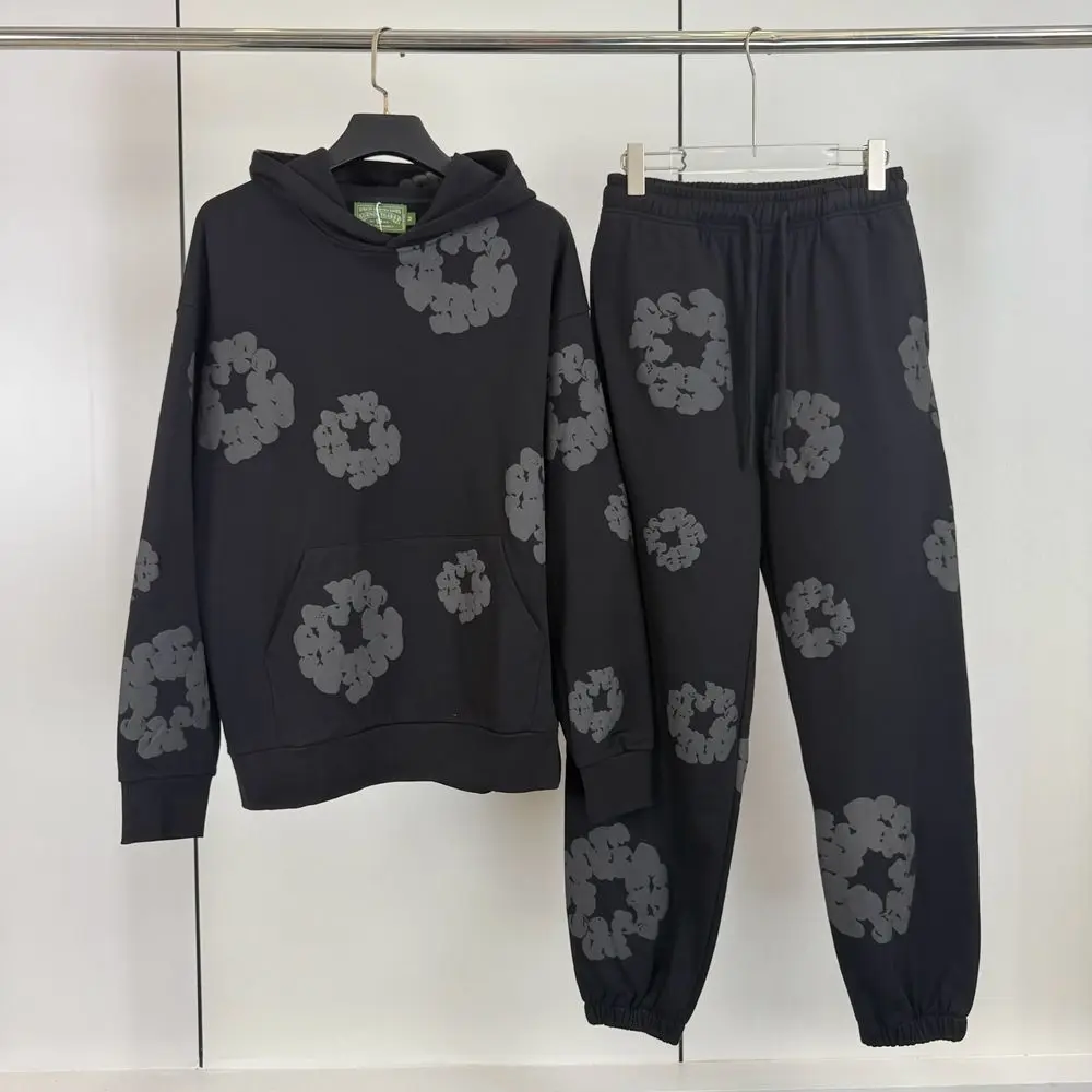 Fashion Top Quality New Men's Women's Same Kapok Printing Loose Velvet Warm Long-sleeved Hooded Sweater 4