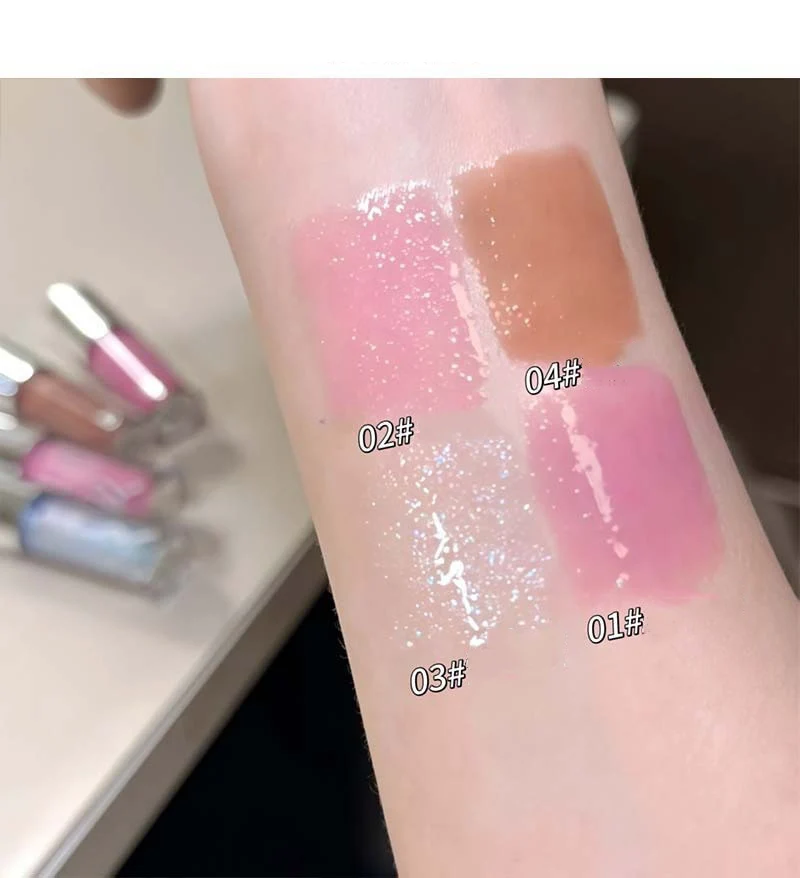 Description Picture 3 of itemSparkling Diamond Lip Gloss Mirror Moisturizing Non-Sticky Cup Long Lasting Shimmer Lip Glaze Glitter Liquid Lipstick Makeup