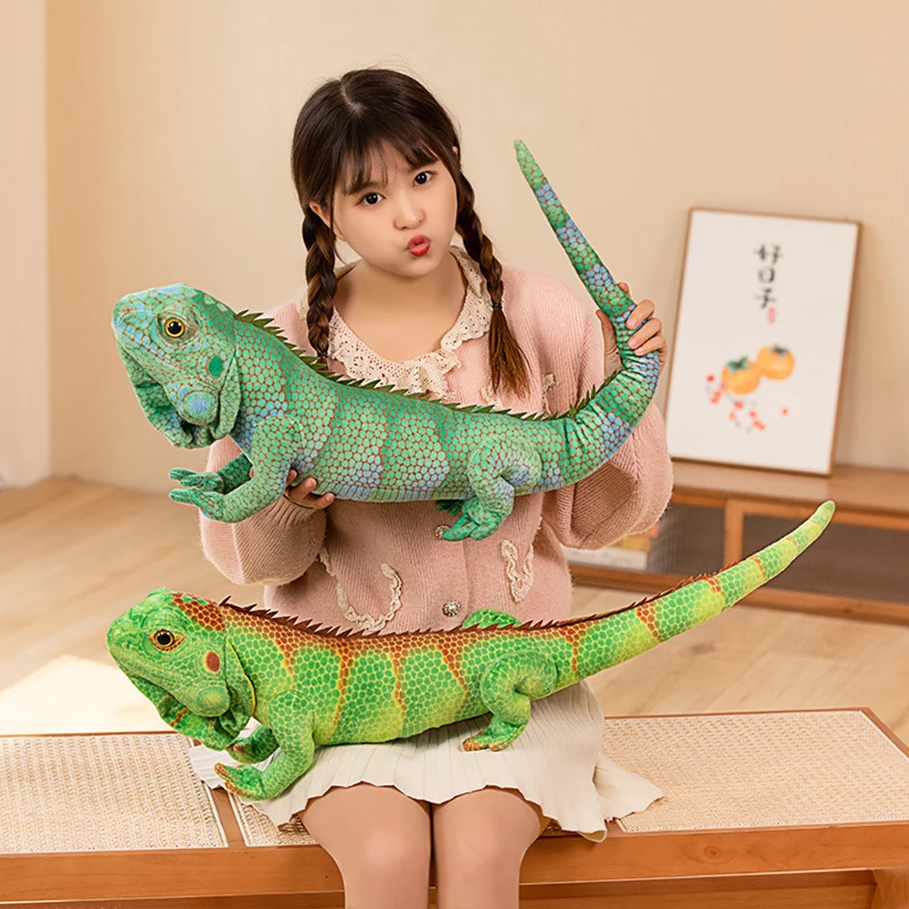 Simulated Green Lizard Chameleon Stuffed Plush Toy Children Gift