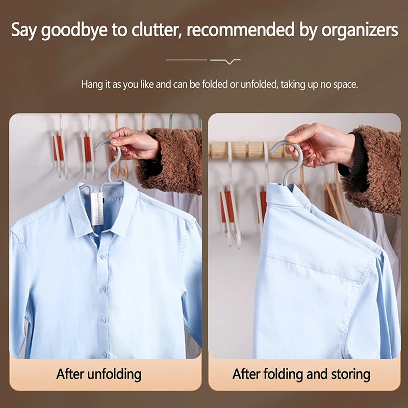1PC Folding Clothes Hangers Towel Rack Clothes Hangers Home Storage Hooks Home Storage Hooks Towel Rack Portable Space-Saving 5