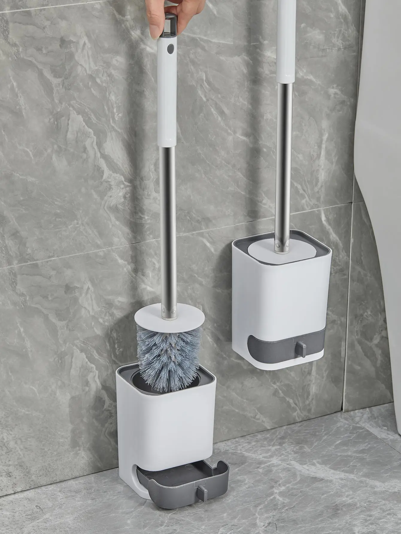 WORTHBUY-Wall-Hanging-Toilet-Brush-With-Drain-Holder-WC-Long-Handle ...