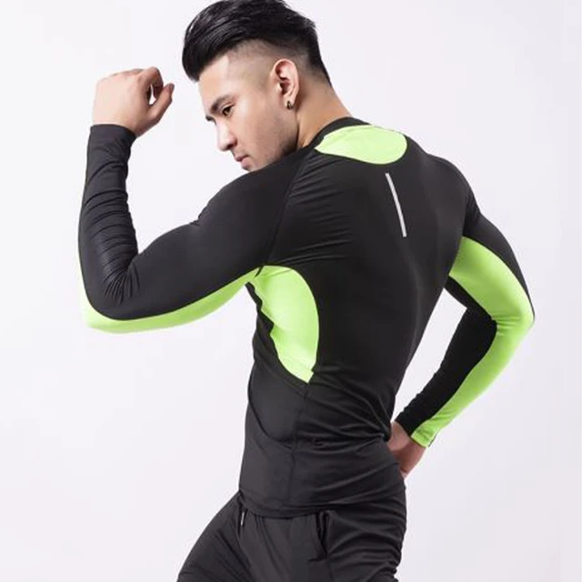 Thermal underwear men compression long johns 2pc set keep warm winter  sportswear suits Plush Workout Fitness