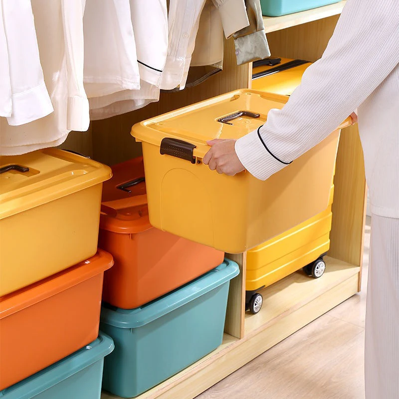 Scatola portaoggetti in plastica per articoli vari con manico Cosmetici di grande capacà Giocattolo Snack Vesti Organizzatore Cestini Contenori Gadget per la casa  15