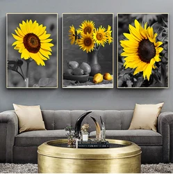 Canvas Painting Wall Art Yellow Sunflower Plant Flower Posters and Prints Nordic Home Living Room Office Decoration Painting