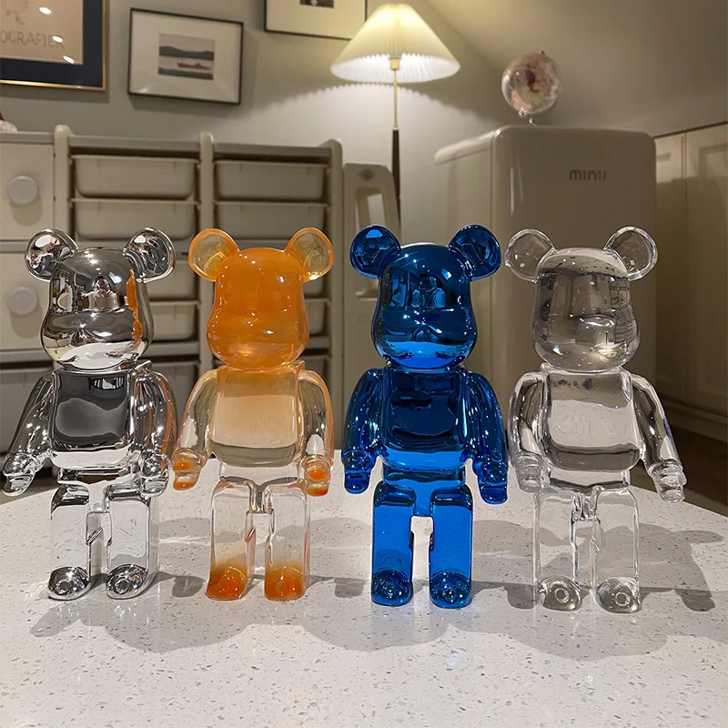 

Transparent Animal Bear Sculpture Ins Wind Electroplating Doll Handmade Decoration Home Living Room Decoration Handicraft Statue