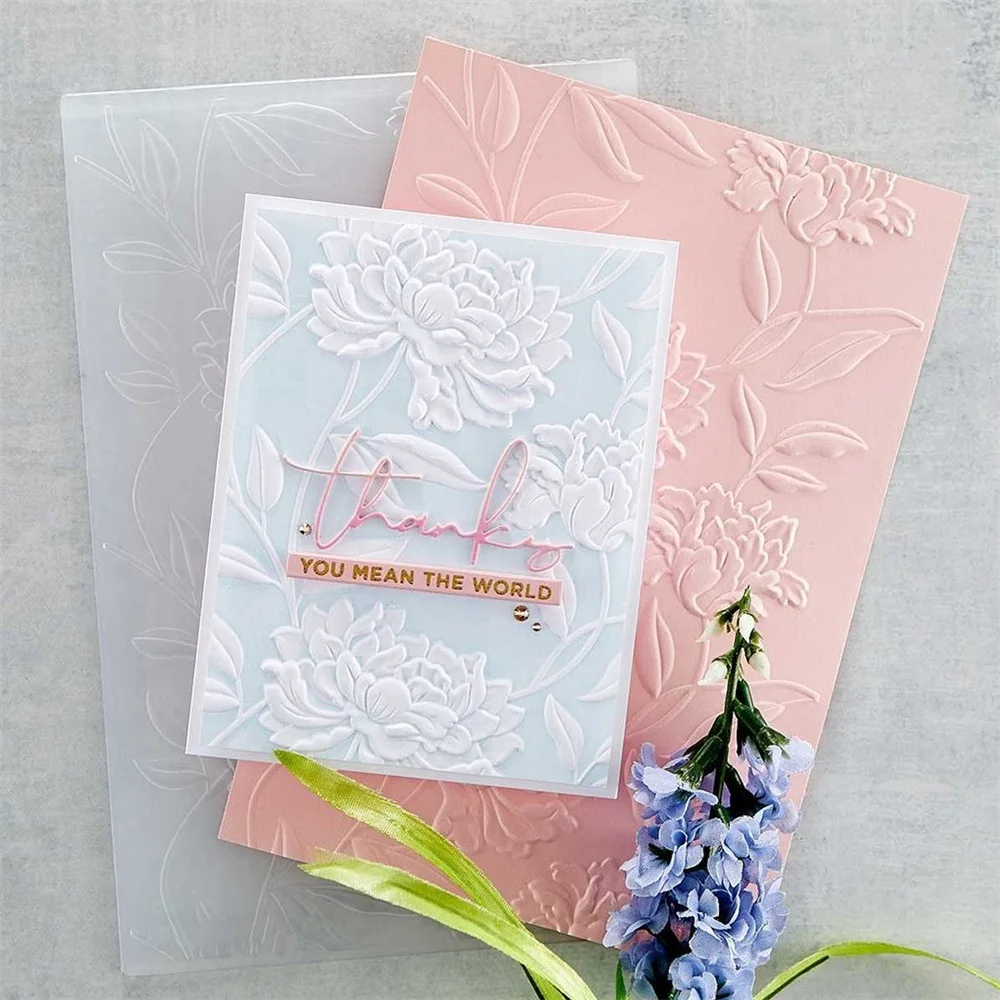 Chinese Style Flower 3D Embossing Folder for DIY Scrapbooking Adding Texture Christmas Paper Craft Making Stencil plastic embossing folder embossing folder