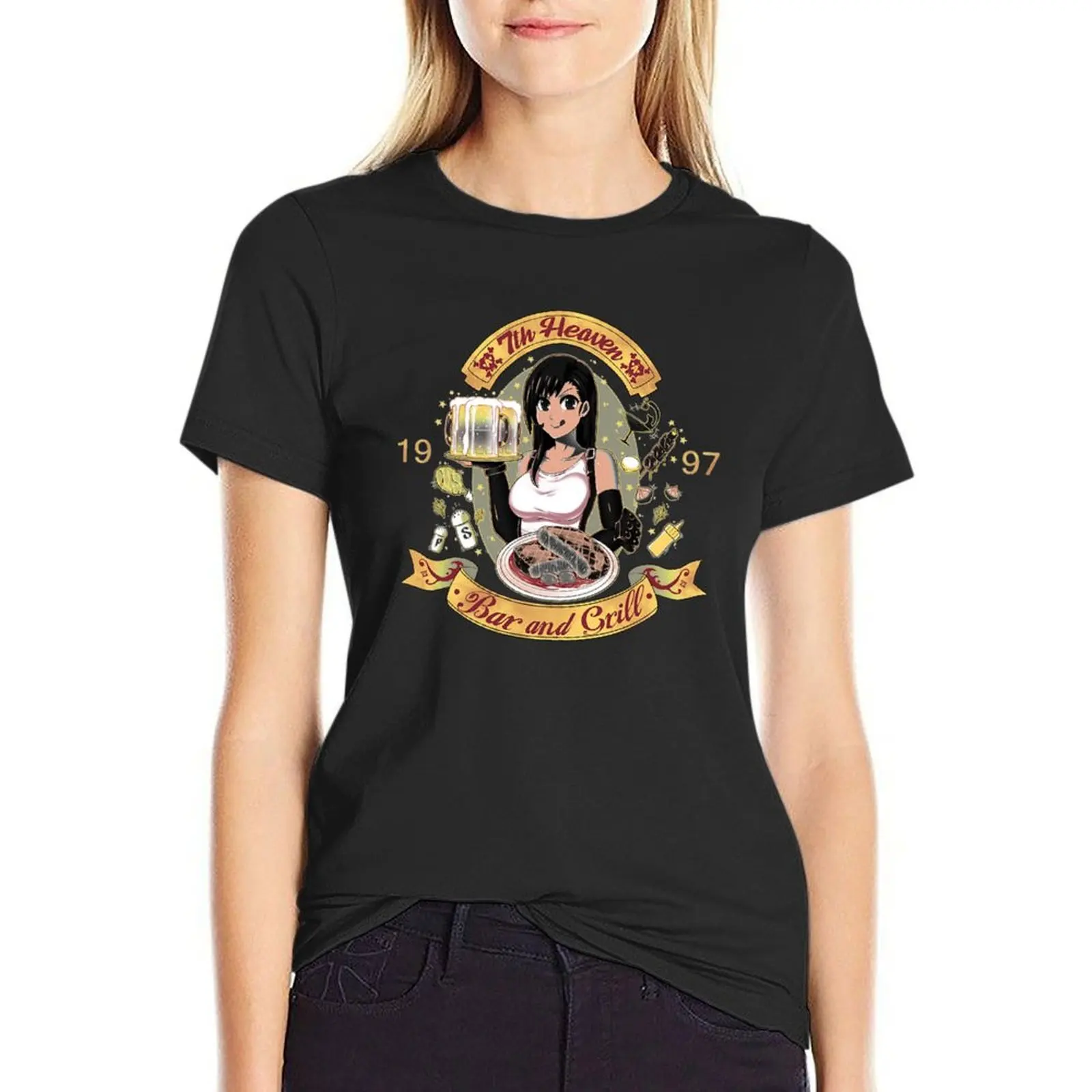 

7th heaven bar and grill T-shirt Blouse funny T-shirts for Women