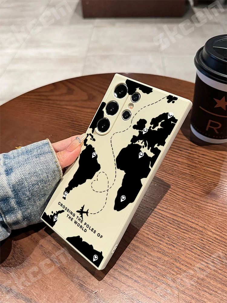Elegant Black Map Love Heart Travel Case Cover