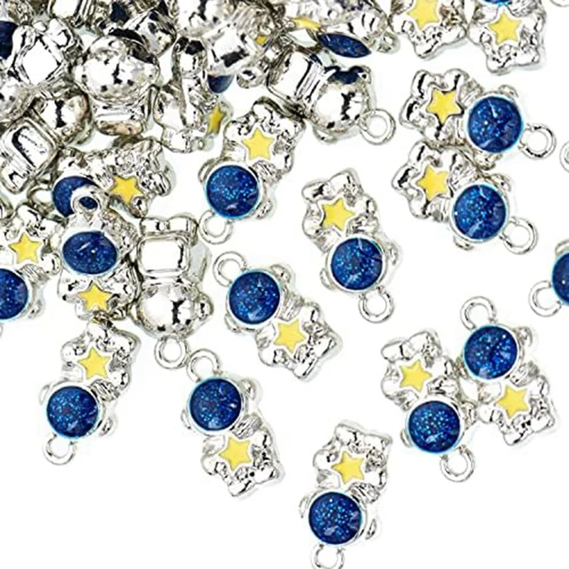 

80PCS Astronauts Enamel Charms Gold Plated Colored Pendants Accessories For Necklace Bracelet Jewelry Making DIY Craftin