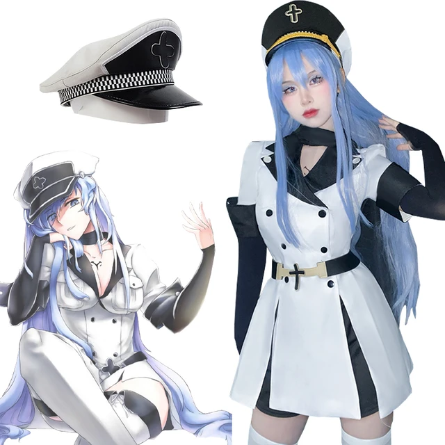 Anime Akame ga KILL! Esdese/ Esdeath Cosplay Dress Uniform Wig And