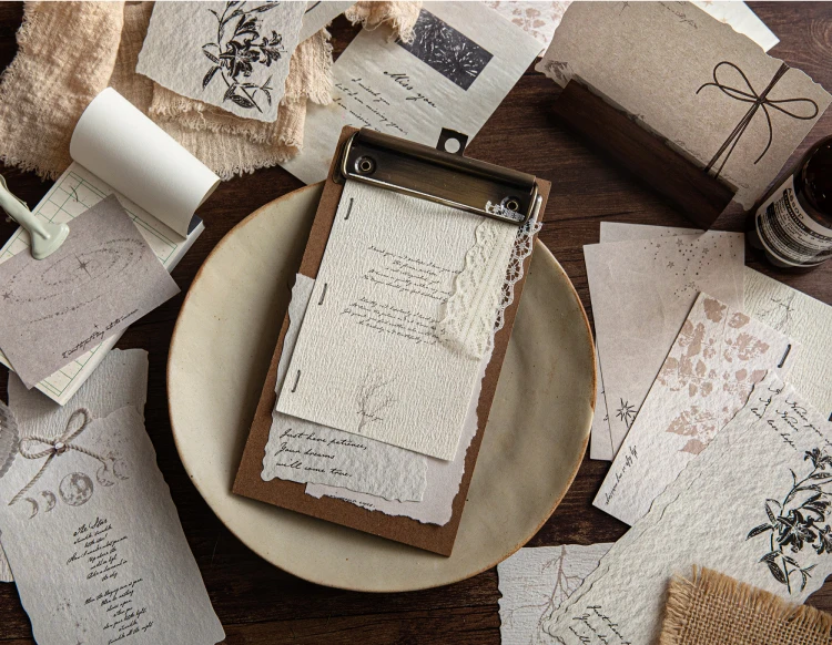 31-teiliges Vintage-Set für Collage, Scrapbooking, Journaling, Papier, DIY, Kartenherstellung, Retro, kreatives Memo, Schreibwarenmaterial, Kunstbedarf – Detail 8