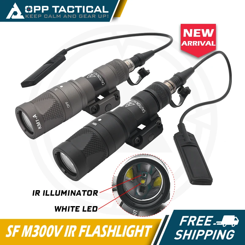 

M300V IR Light White LED Light & IR Infrared Output with Remote Pressure Switch Scout Weapon Light Rifle Hunting 20mm Rail