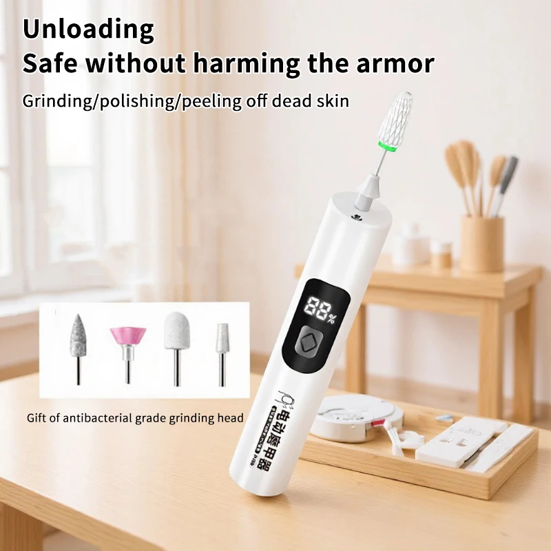 새로운 무선 네일 드릴 35000RPM 매니큐어 커터 네일 리페어 페디큐어 밀링 커터 폴리셔 샌더 USB 충전식 네일 파일