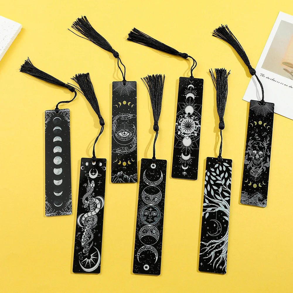 1pcs/2pcs Tree of Life Moon Tarot Element Patter Acrylic Bookmarks