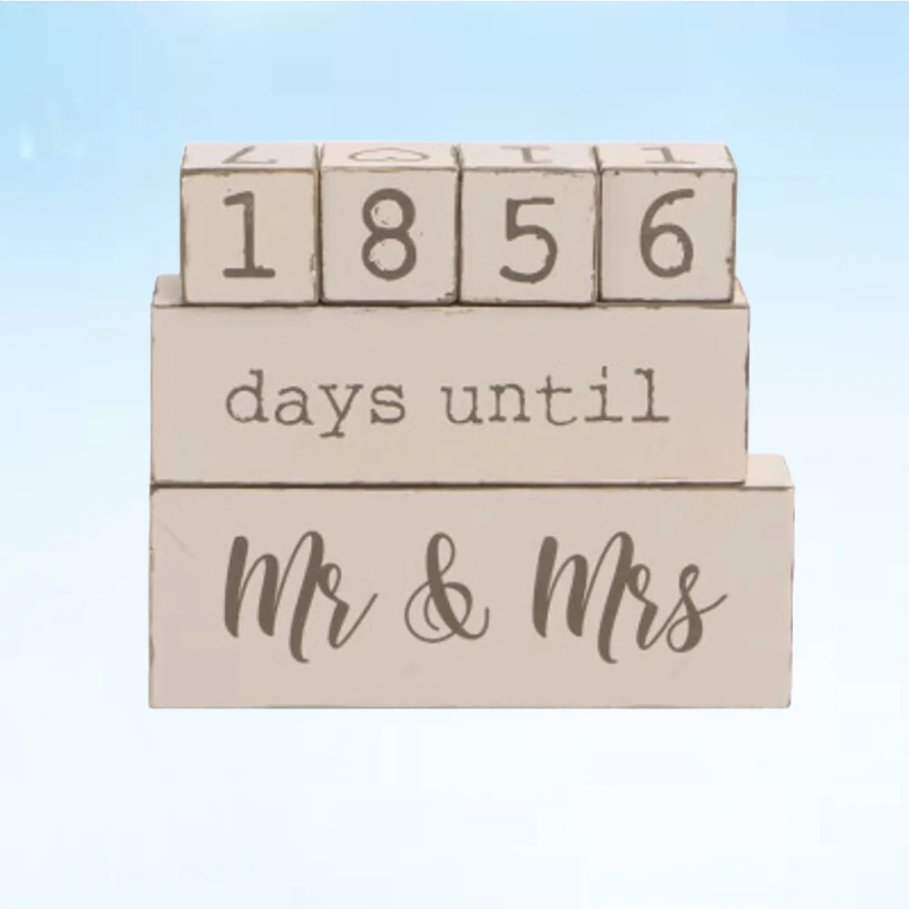 

Wedding Countdown Calendar Vintage Wooden Block Days Until Mrs Sign Advent Calendars Decorative Reusable Calendars