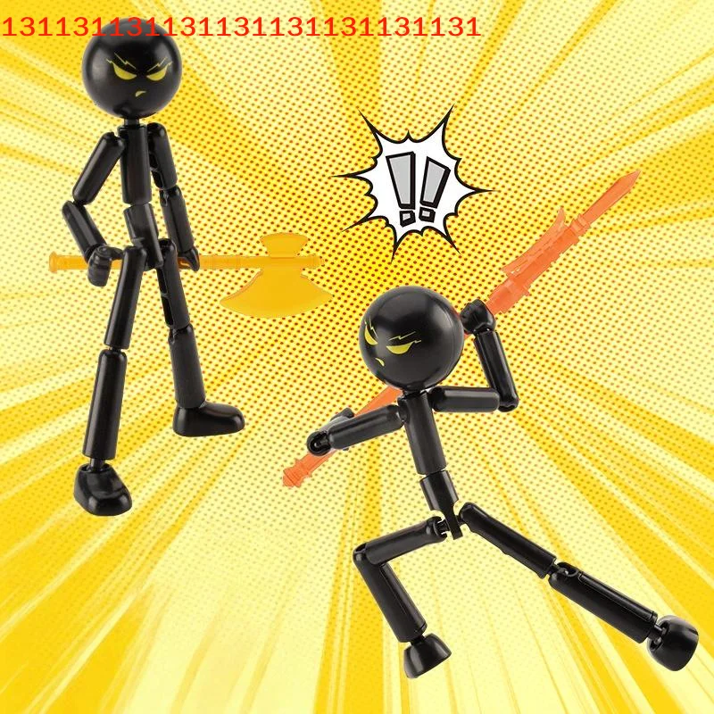 Figura d'Azione Interattiva Stickman, Robot Manichino Stampato in 3D, Set Assemblabile Novità - immagine 6