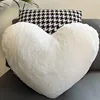 12/17" Faux Rabbit Fur Heart Pillow Decorative Pillows Plush Love Heart Shaped Fluffy Throw Pillow Cushion Valentine's Day Gifts 3