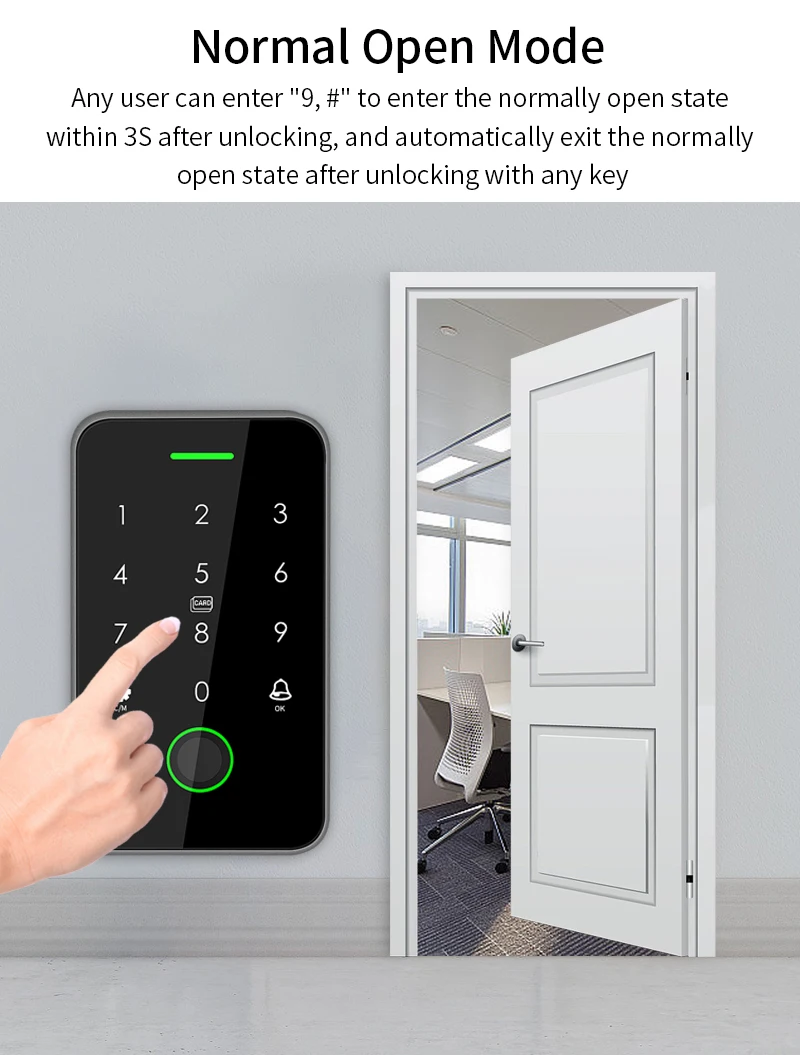 13.56Mhz Rfid Card Keypad Waterproof Tuya APP Door Lock Door Access Control Syst