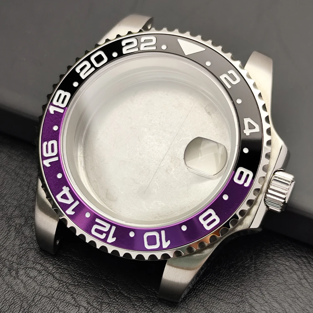 Premium 40.5MM Sapphire Glass GMT Case with Bidirectional Rotating Bezel for 28.5MM Dial and 20mm Strap