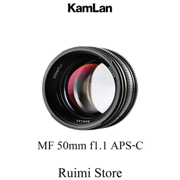 Obiettivo Kamlan 50mm f1.1APS-C con messa a fuoco manuale ad ampia apertura per fotocamere mirrorless Canon EOS-M SONY E-Mount Fuji X M4/3