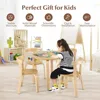 Kids Table and Chair Set, 5-Piece Wooden Activity Table w/ 4 Chairs, Toy Bricks, Classroom Playroom Daycare Furniture 4